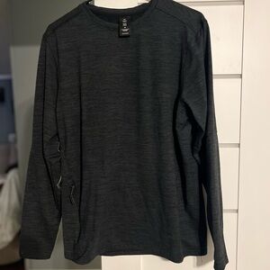 Men's Black Long Sleeve Shirt with side zip pockets